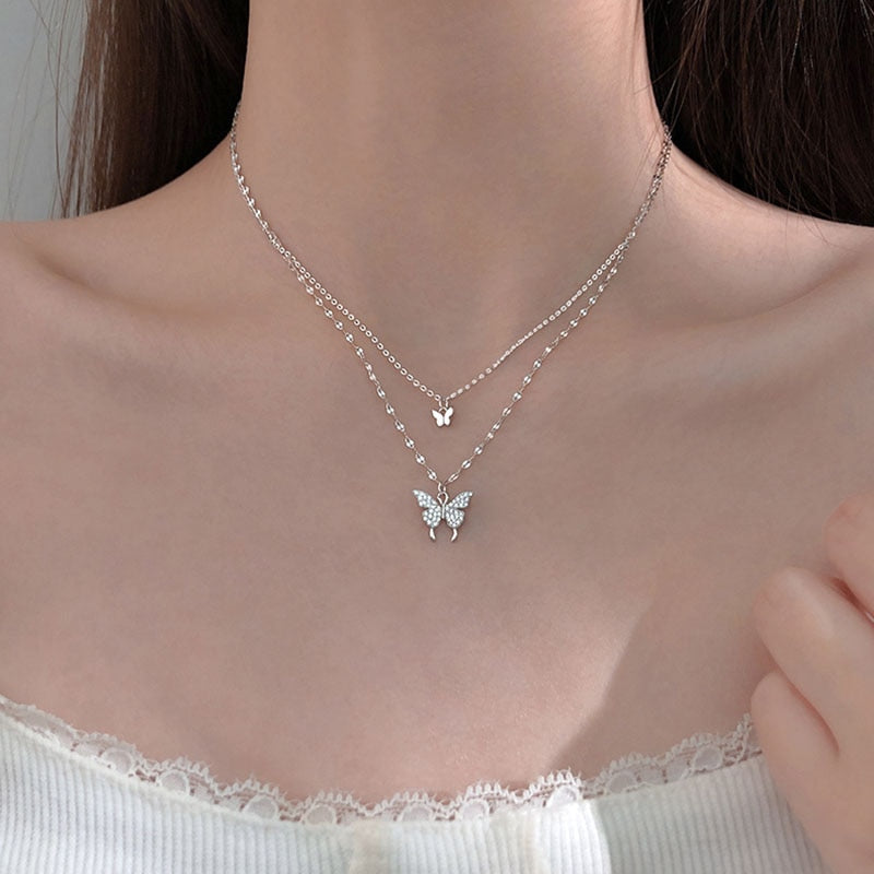 Sparkling Silver Color Choker Necklace