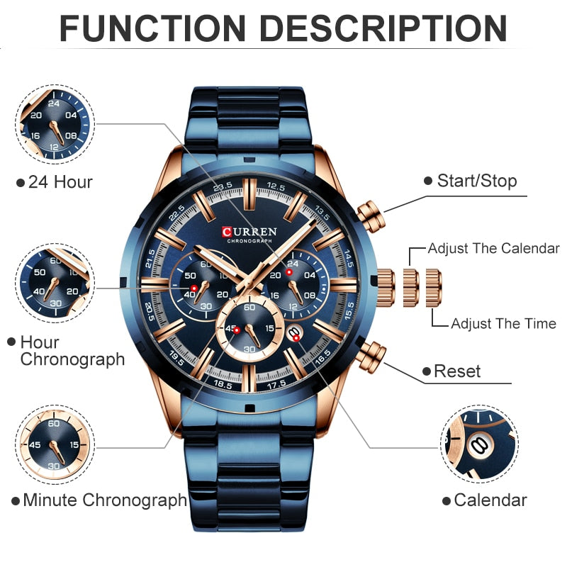 CURREN Men Watch Top Brand Luxury