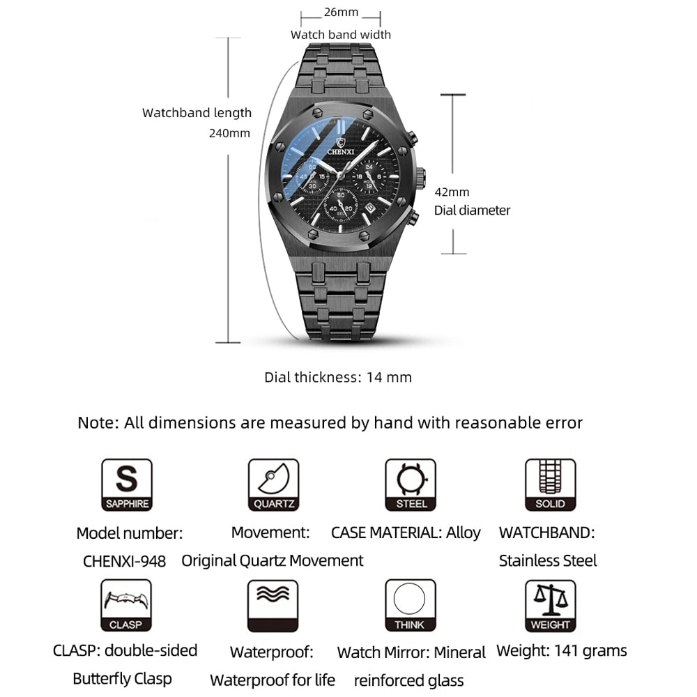 Montres pour hommes d'affaires de mode CHENXI