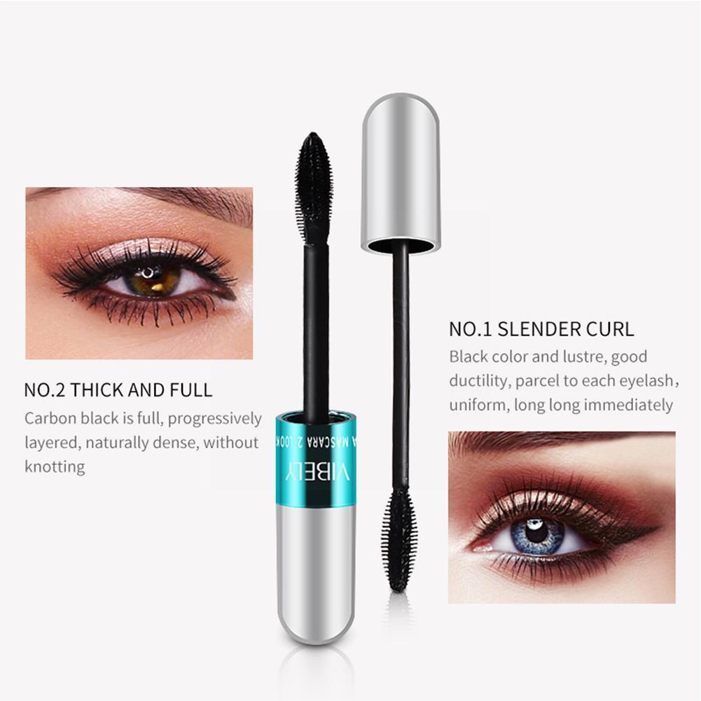 Mascara en fibre de soie 4d ​​imperméable et facile à sécher naturel doux long cils maquillage Mascara noir épais cils cosmétiques