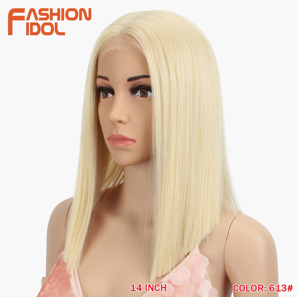 FASHION IDOL 10 Inch Bob Wigs Straight Hair Lace