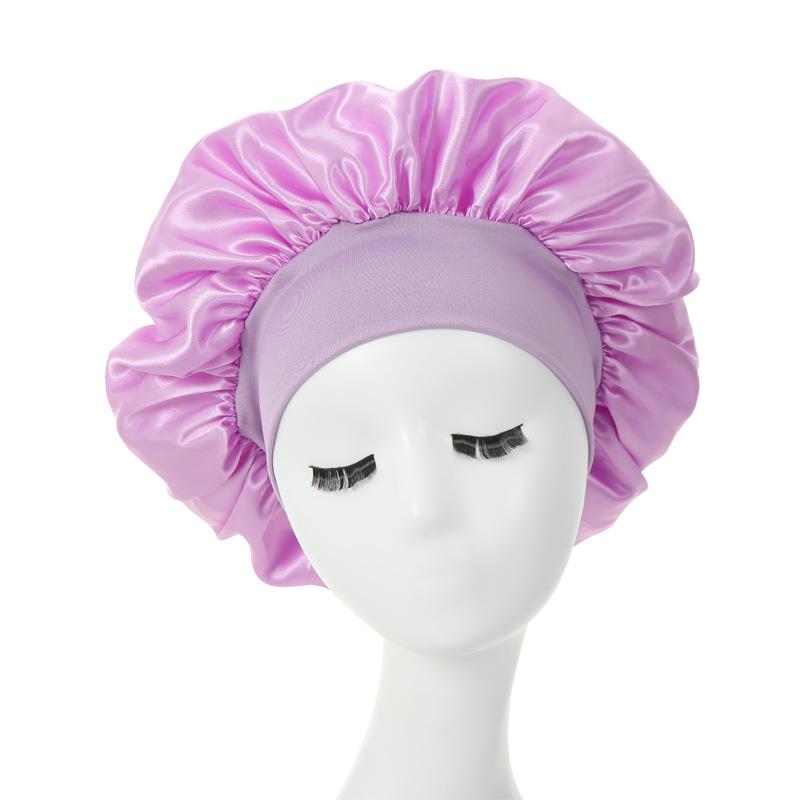 Women Night Sleep Hair Caps Silky Bonnet