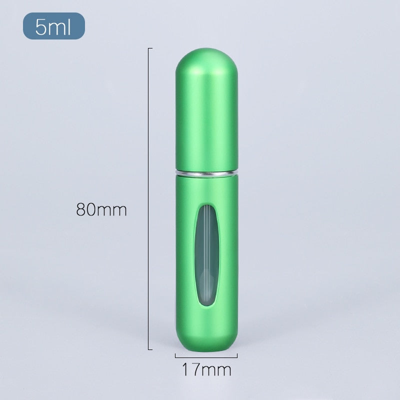 Récipient liquide portatif d'atomiseur de parfum de 5ml pour des cosmétiques Mini bouteille vide d'alcool de jet en aluminium rechargeable pour voyager