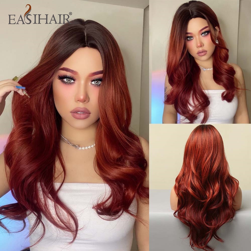 EASIHAIR Long Body Wave Light Brown Wigs