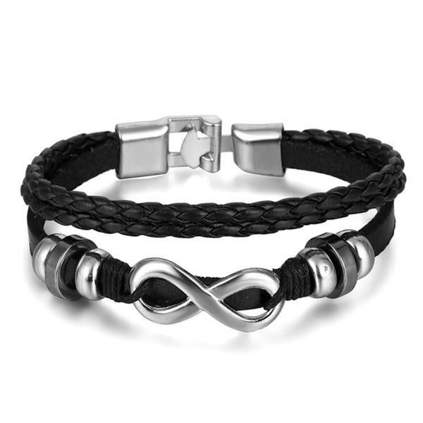 IFMIA Bracelets de perles noires vintage pour hommes