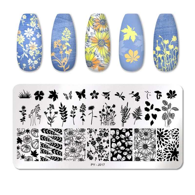 PICT YOU 12*6 cm Nail Art Modèles Estampage Plaque Conception Fleur Animal Verre Température Dentelle Timbre Modèles Plaques Image