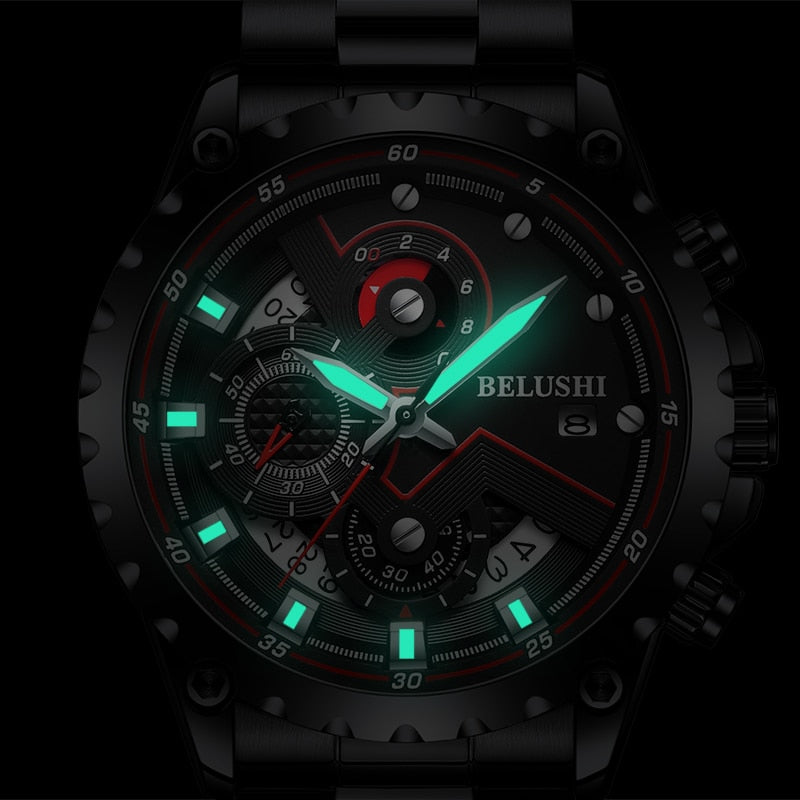 BELUSHI Montres Homme Acier Inoxydable