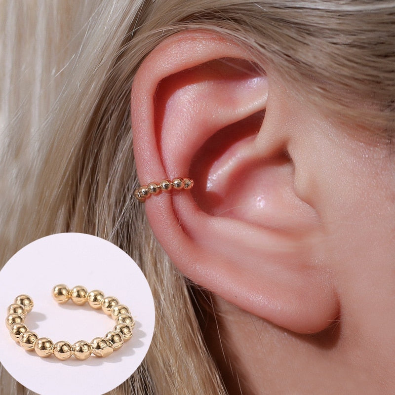 ZYZQ 1PC Punk Gold Metal Earring