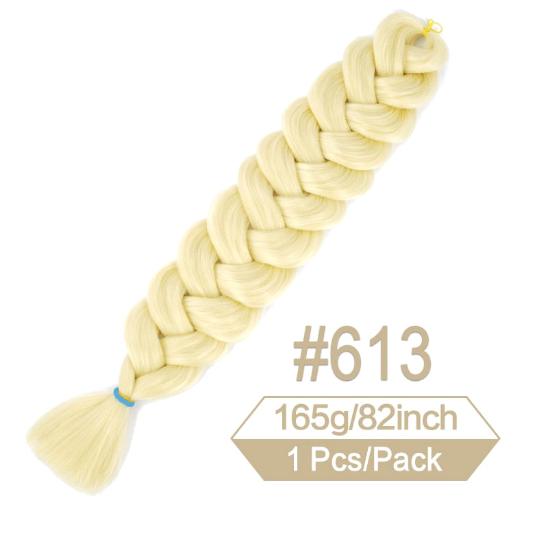 82 pouces 165 g/paquet de cheveux synthétiques au crochet