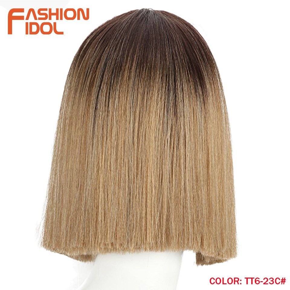 FASHION IDOL 10 Inch Bob Wigs Straight Hair Lace