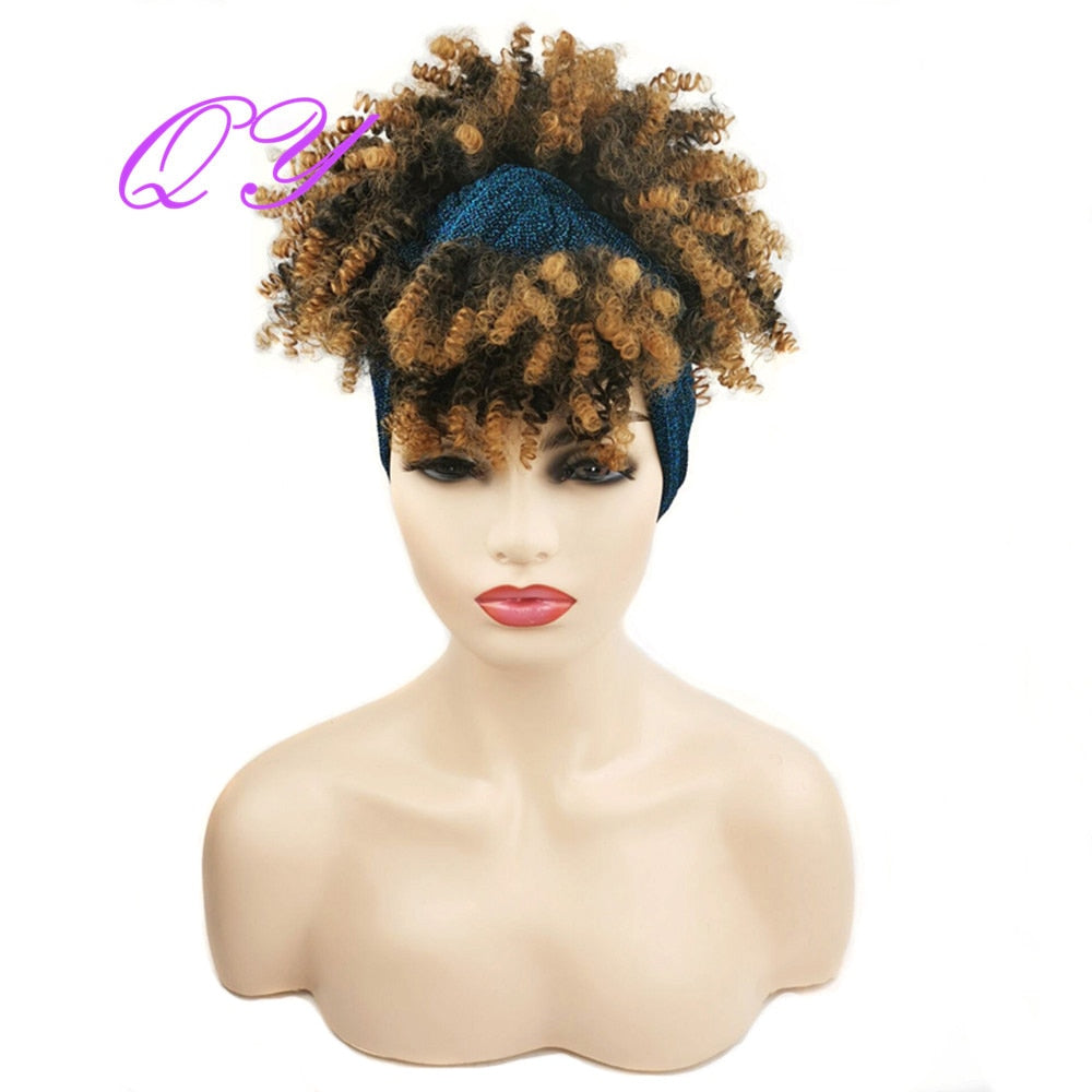 QY Hair Big Afro Kinky Curly Bandeau Perruques