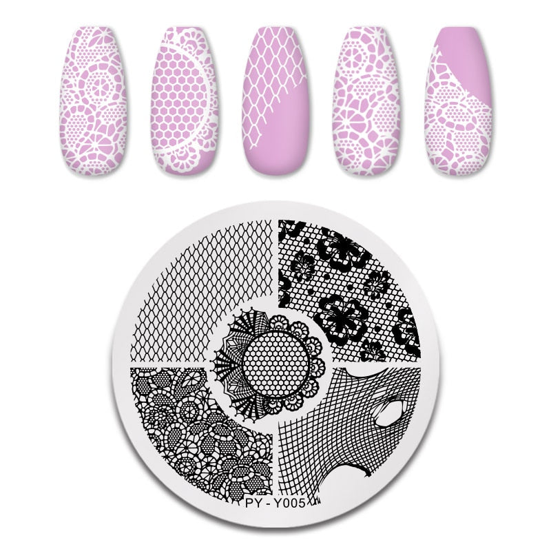 PICT YOU 12*6 cm Nail Art Modèles Estampage Plaque Conception Fleur Animal Verre Température Dentelle Timbre Modèles Plaques Image