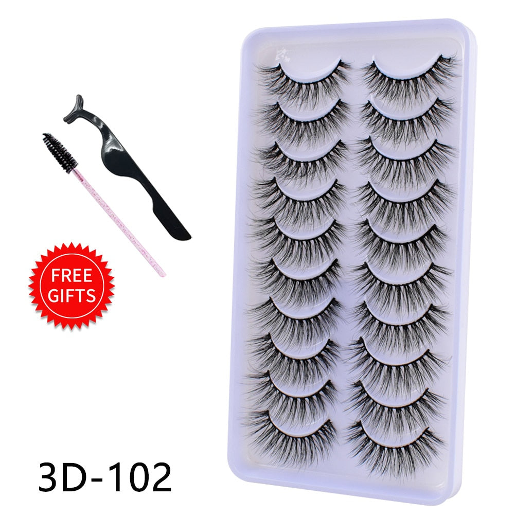 5/10Pairs 3D Mink Lashes Natural Eyelashes