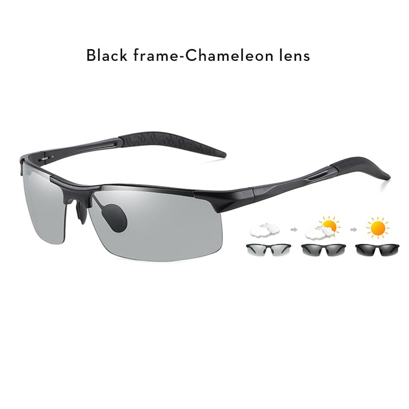 Aluminum Rimless Photochromic Sunglasses