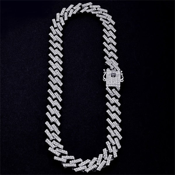 Iced Out Cuban Necklace Bracelet Men