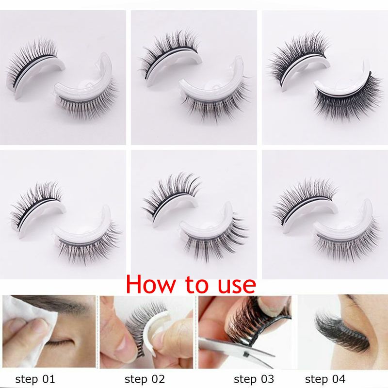 1Pair Reusable Self-adhesive False Eyelashes