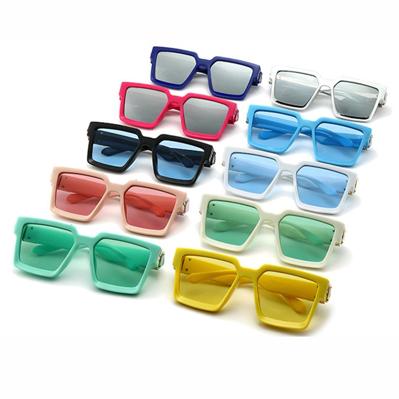 SHAUNA Retro Square Sunglasses