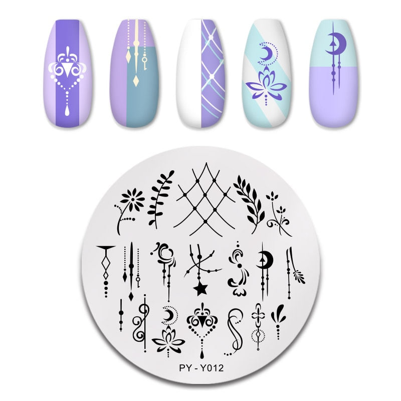 PICT YOU 12*6 cm Nail Art Modèles Estampage Plaque Conception Fleur Animal Verre Température Dentelle Timbre Modèles Plaques Image