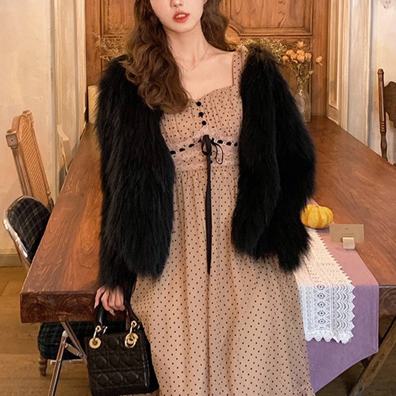 Vintage Midi Dress Women