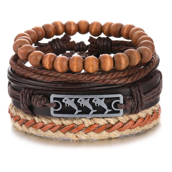 IFMIA Vintage Black Bead Bracelets For Men