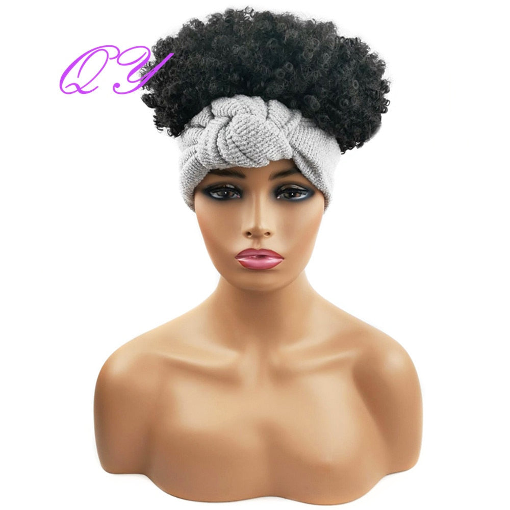 QY Hair Big Afro Kinky Curly Bandeau Perruques