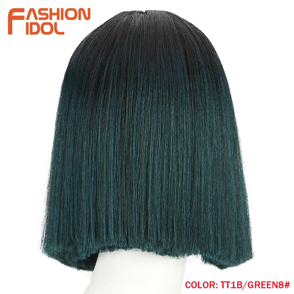 FASHION IDOL 10 Inch Bob Wigs Straight Hair Lace