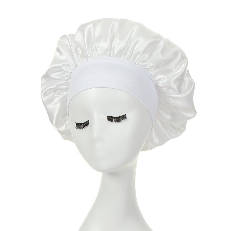 Women Night Sleep Hair Caps Silky Bonnet