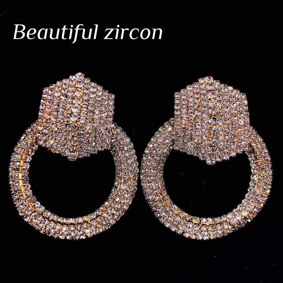 Boucles d'Oreilles Strass grand cercle