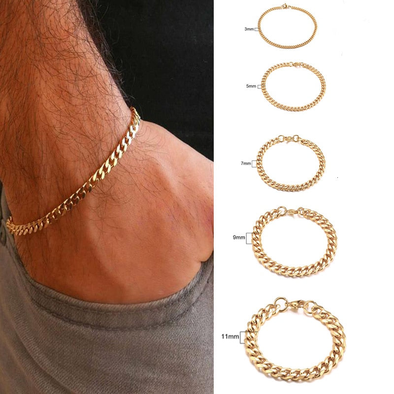 Curb Cuban Link Chain Bracelet