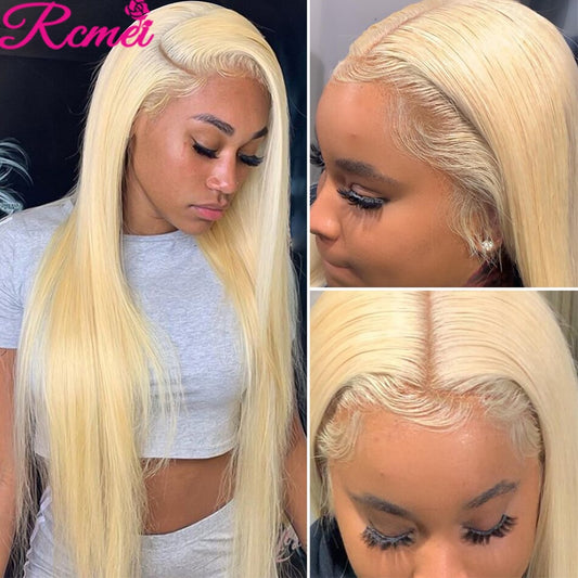 13x4 38 40 613 Blonde HD Lace Front Human Hair Wigs Straight 613 Transparent Lace Frontal Wig With Baby Hair Brazilian Remy 150%