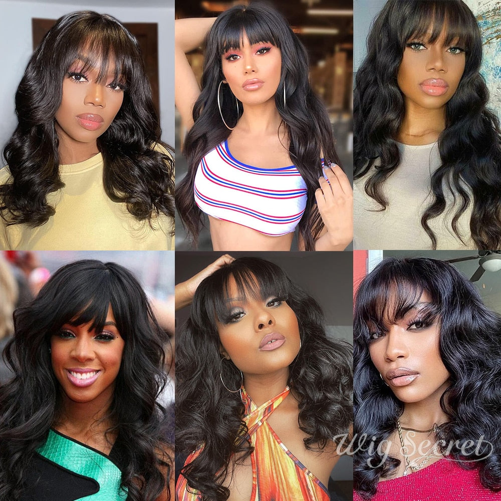 Human Hair Wigs With Bangs