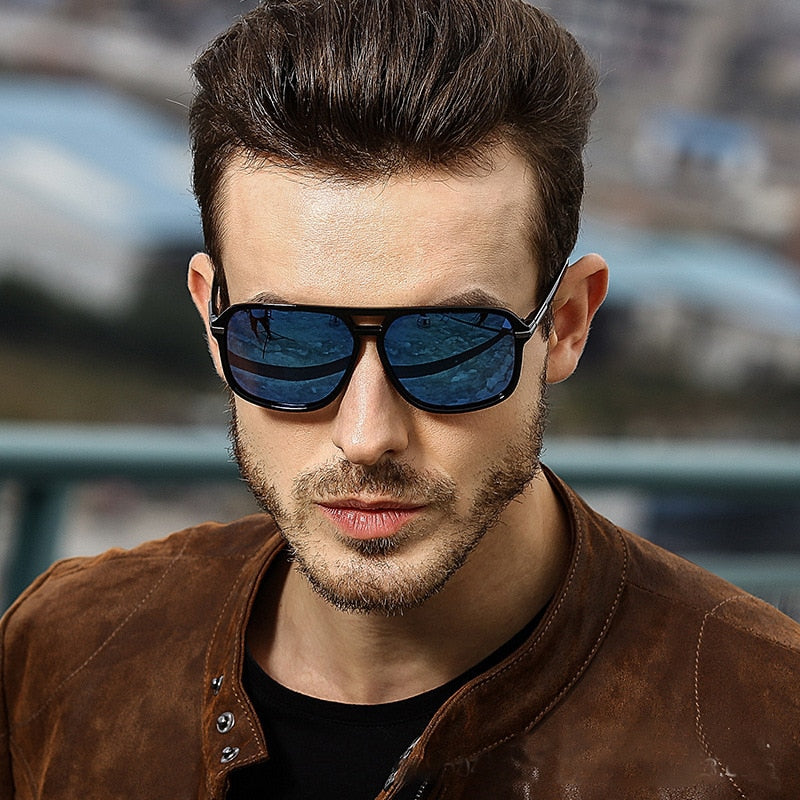 Lunettes de soleil polarisées carrées cool pour hommes