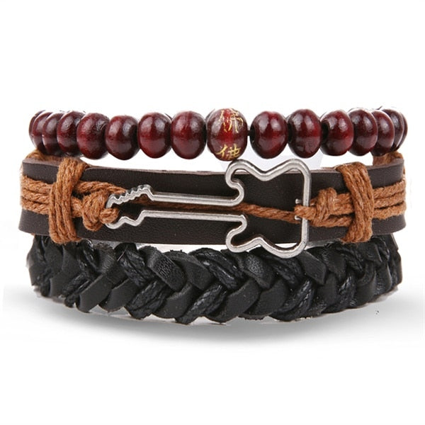 IFMIA Vintage Black Bead Bracelets For Men