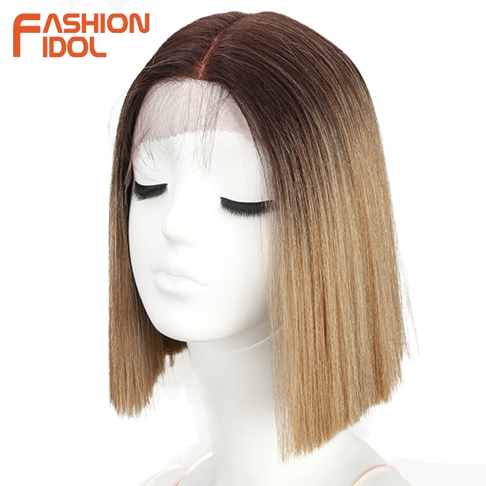 FASHION IDOL 10 Inch Bob Wigs Straight Hair Lace