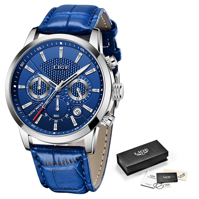 2022 Nouvelles montres pour hommes LIGE Top Brand Leather