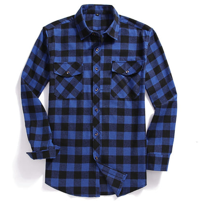 Men Casual Plaid Flannel Shirt