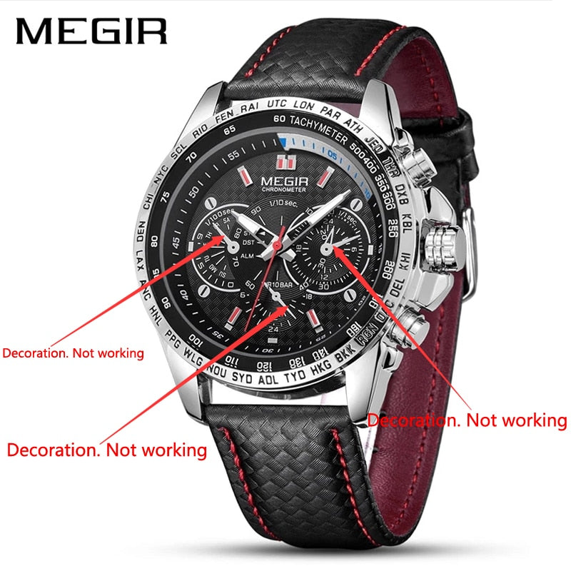 MEGIR Mens Montres Top Marque De Luxe