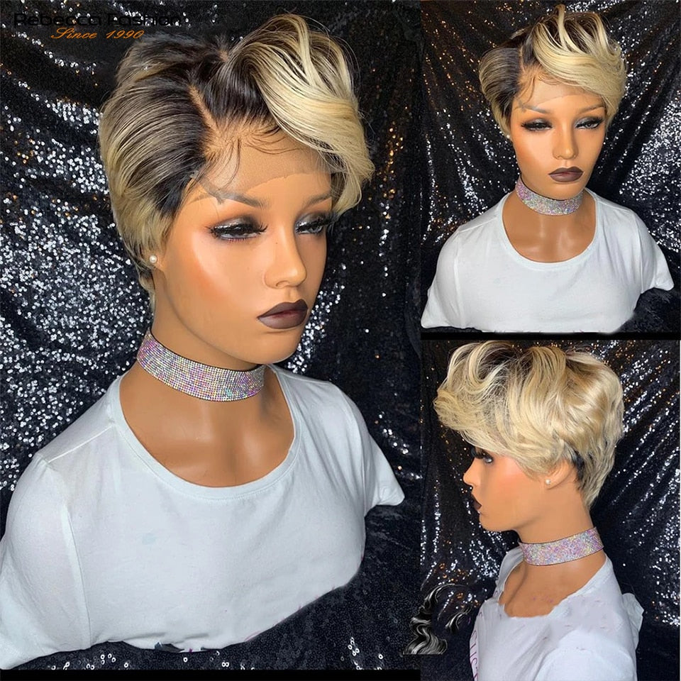 Pixie Cut Wig 13x6x1 T Part Transparent Lace Brazilian