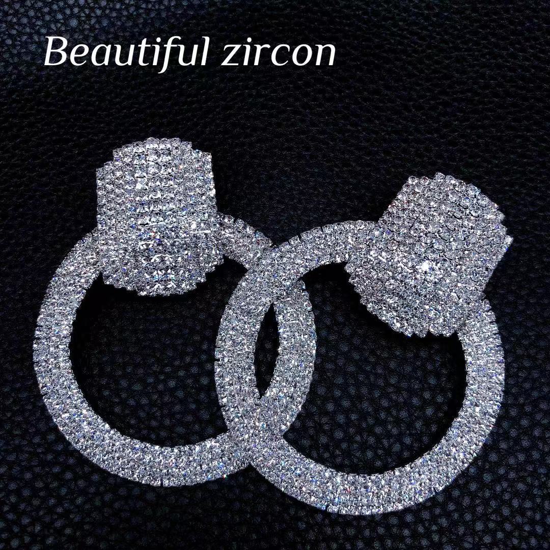 large circle Rhinestone Earrings