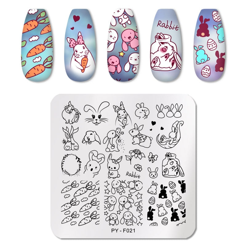 PICT YOU 12*6cm Nail Art Templates Stamping Plate Design Flower Animal Glass Temperature Lace Stamp Templates Plates Image