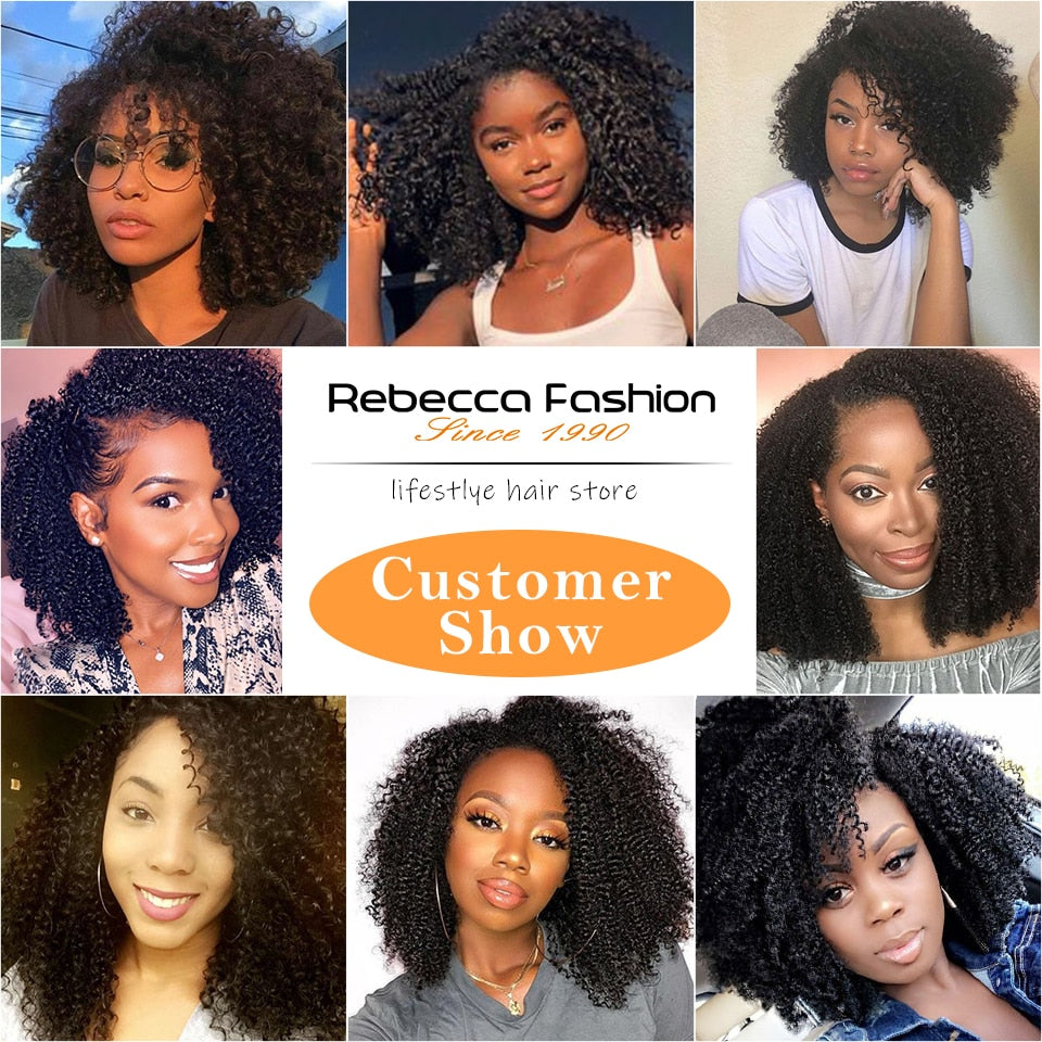 Rebecca Lace Front Short Bob Wigs Afro Kinky Curly