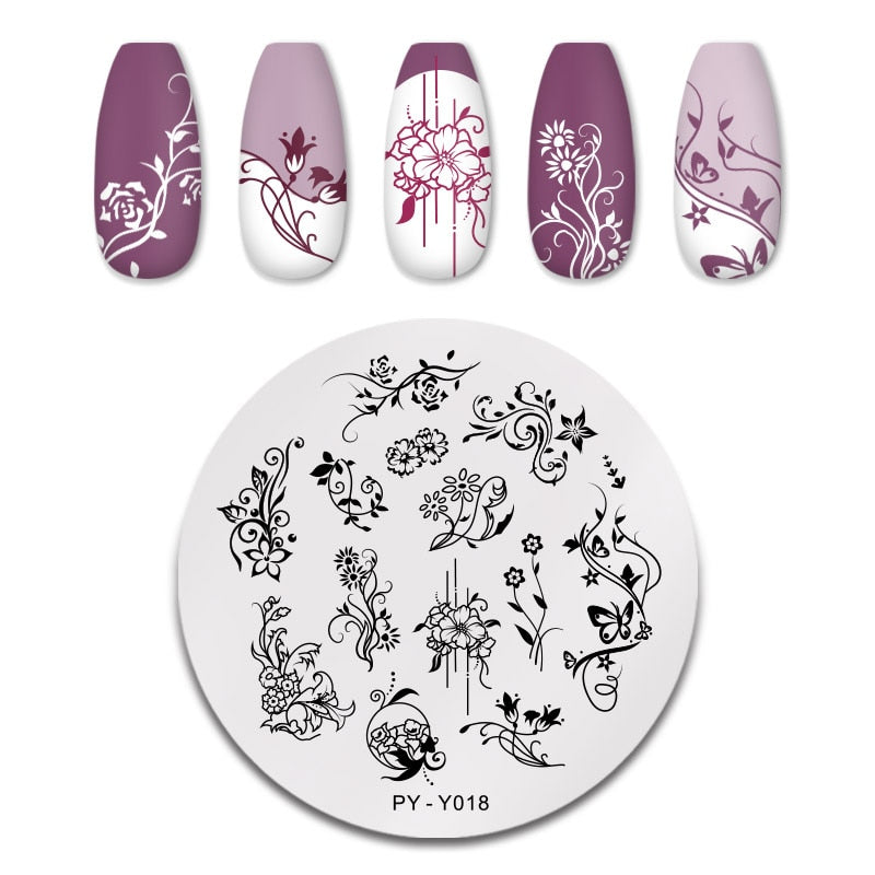 PICT YOU 12*6 cm Nail Art Modèles Estampage Plaque Conception Fleur Animal Verre Température Dentelle Timbre Modèles Plaques Image