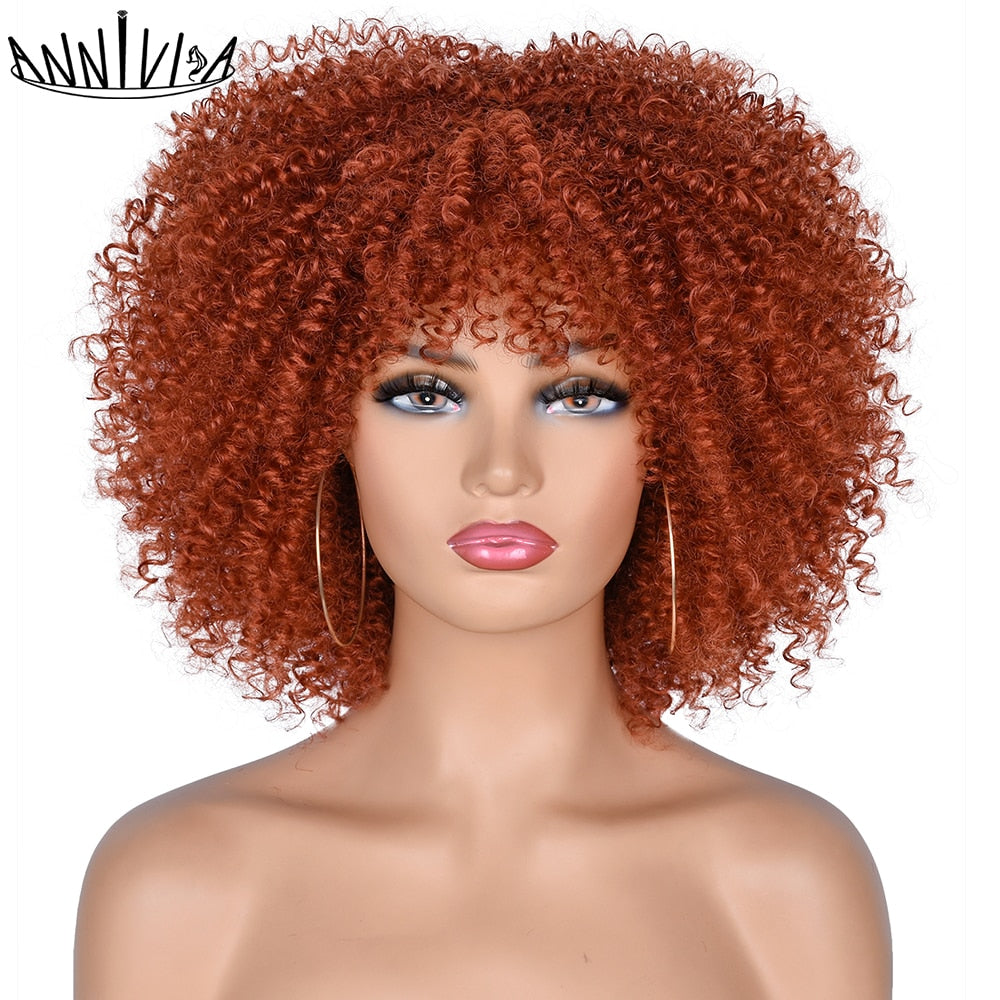 Perruques Afro Crépus Bouclés Cheveux Courts