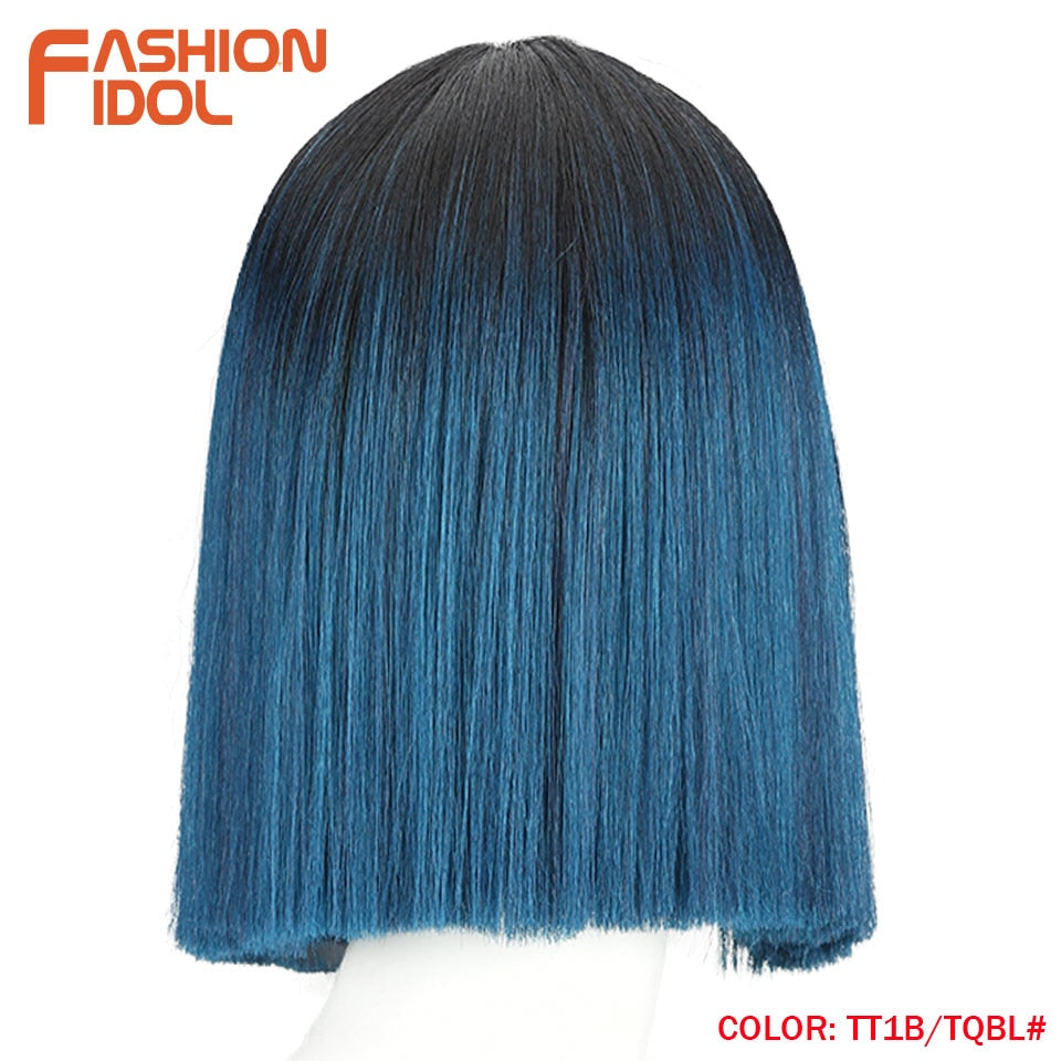 FASHION IDOL 10 Inch Bob Wigs Straight Hair Lace