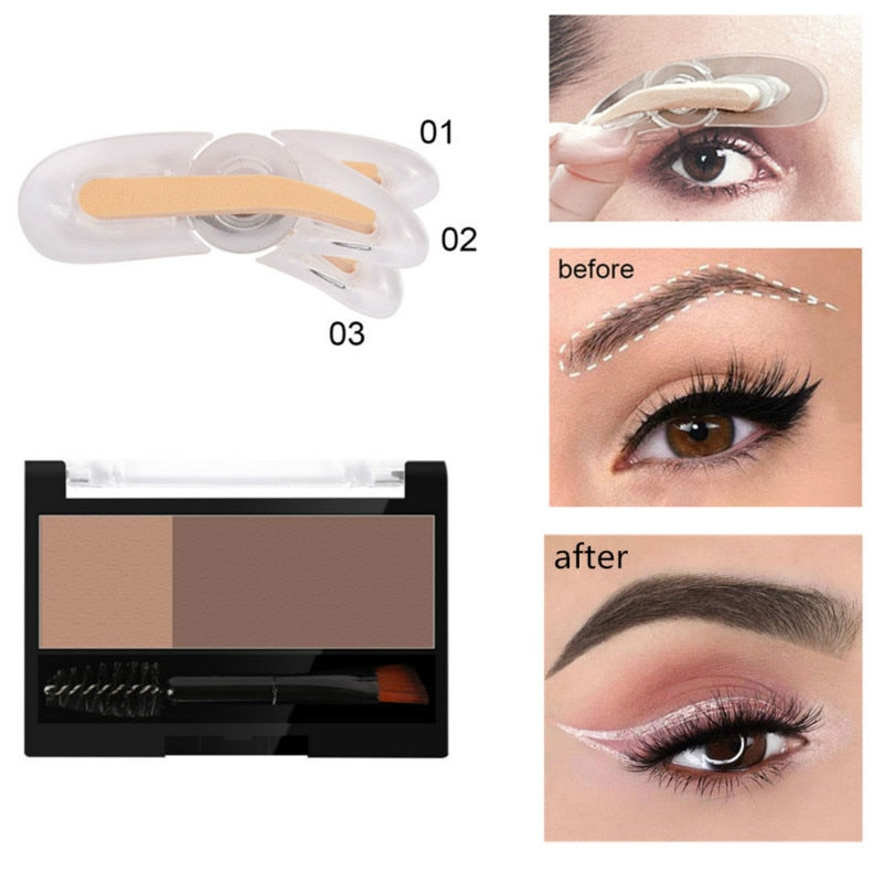 Réglable Sourcils Timbre Étanche Longue Durée Sourcils Crème Sourcils Enhancers Lisse Poudre Palette Sourcils Pigment