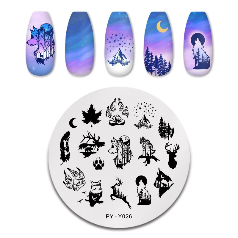 PICT YOU 12*6 cm Nail Art Modèles Estampage Plaque Conception Fleur Animal Verre Température Dentelle Timbre Modèles Plaques Image