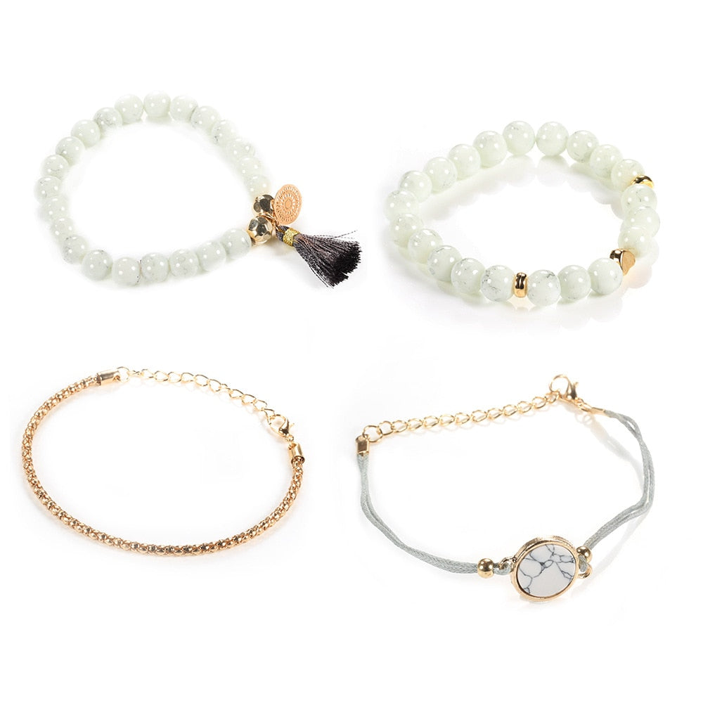 4pcs/Set Bohemian Stone chains bracelets