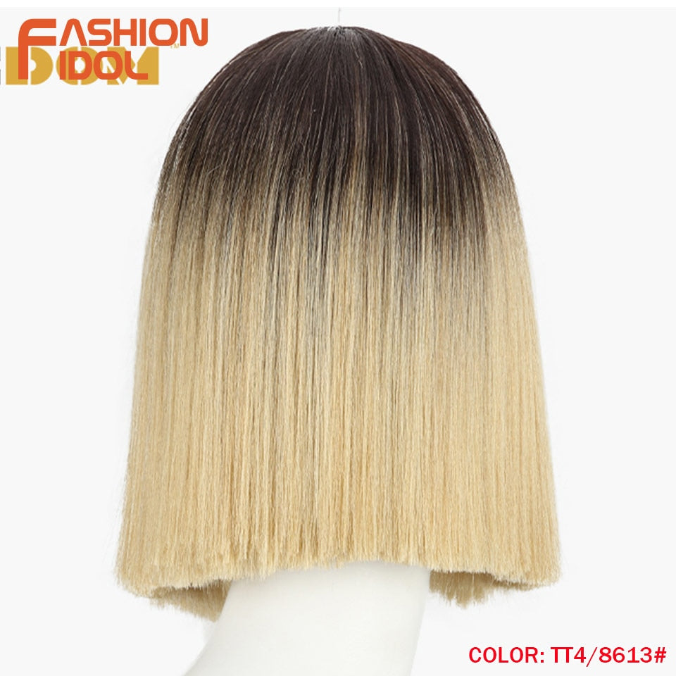 FASHION IDOL 10 Inch Bob Wigs Straight Hair Lace