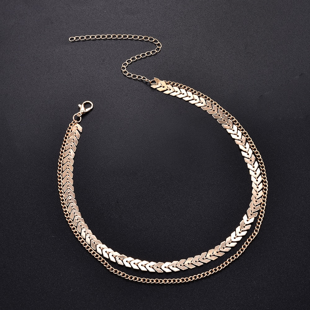 Fashion Women V Sequins Necklace