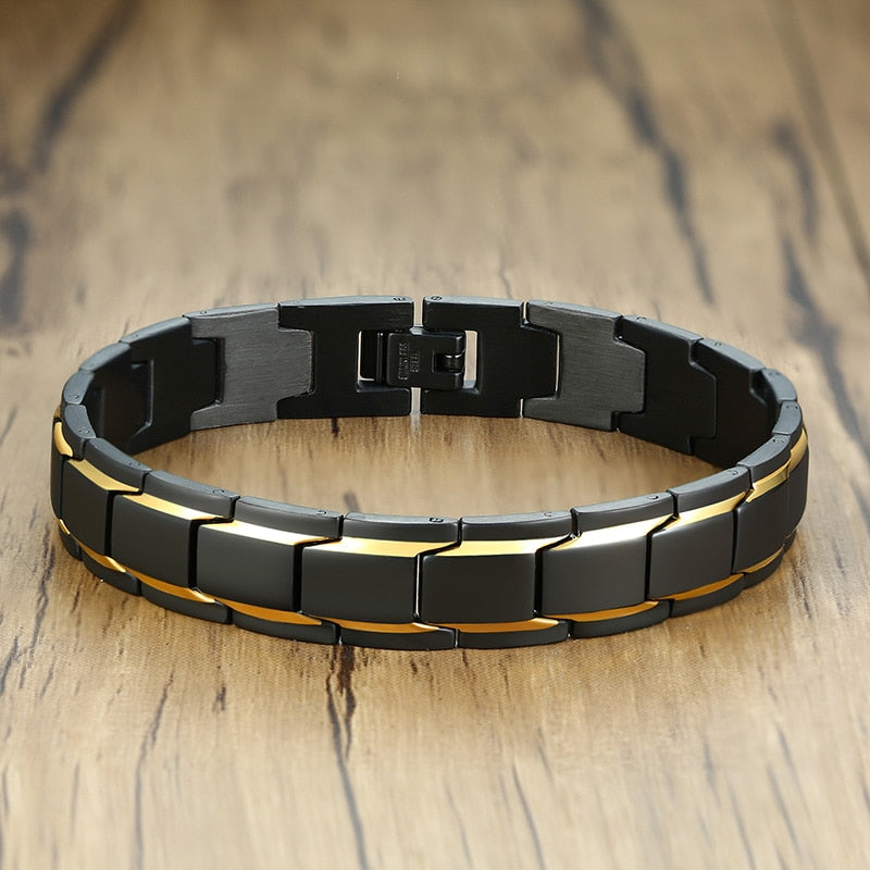 Vnox 12mm Men Bracelets Stainless Steel